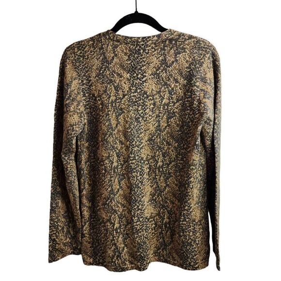 Peter Martin Gold Snakeskin Silk Button Up Lightweight Cardigan Size Small - Picture 7 of 7